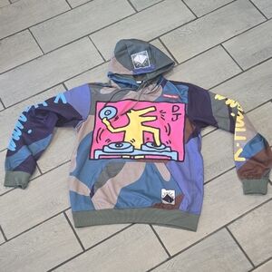 Keith Haring x Members Only Hoodie DJ Graphic Pullover Size M NWT